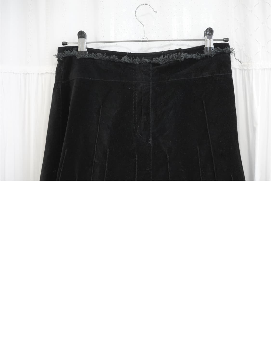 Black Velvet Fringe Skirt 상품이미지2