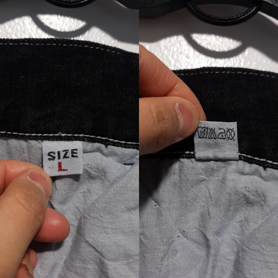 ENGEIN 엔게인 워싱 카고 멀티포켓 와이드 탄창 흑청 데님 팬츠 32 상품이미지7