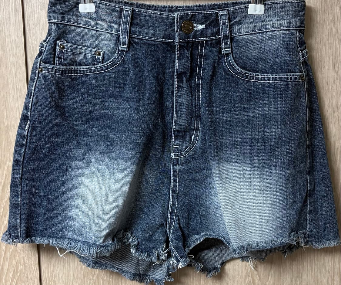 빈티지 진청 워싱 데님 반바지 숏팬츠  상품이미지1