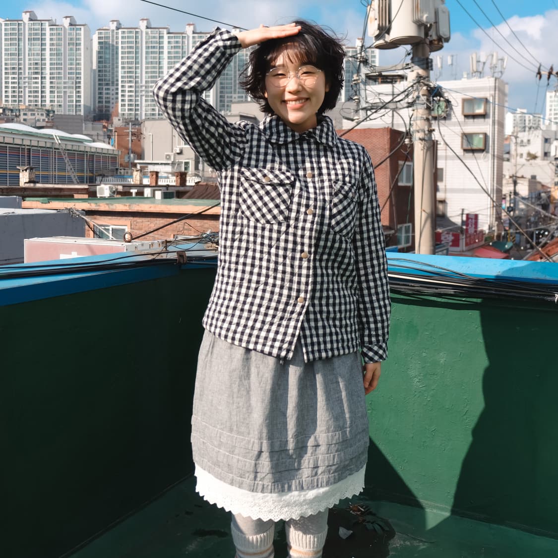 체크 모리 패딩 자켓 상품이미지10