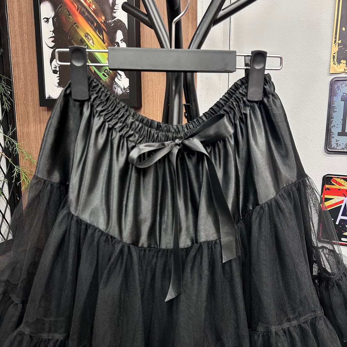 Black Double Tutu Satin Lace Skirt 상품이미지3