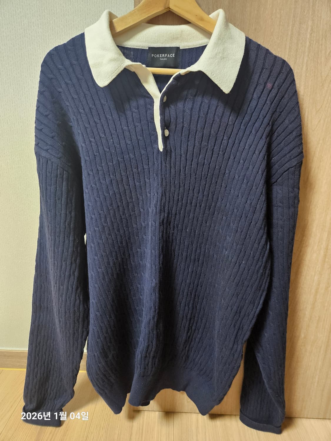 포커페이스 럭비케이블 니트 상품이미지1