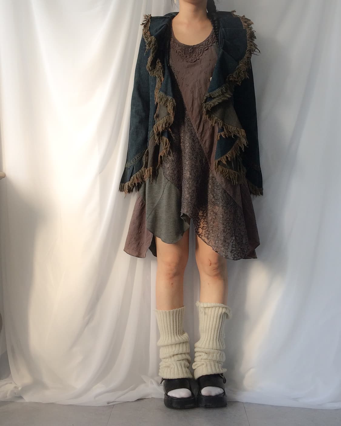 Fringe point ruffle denim jacket 상품이미지6