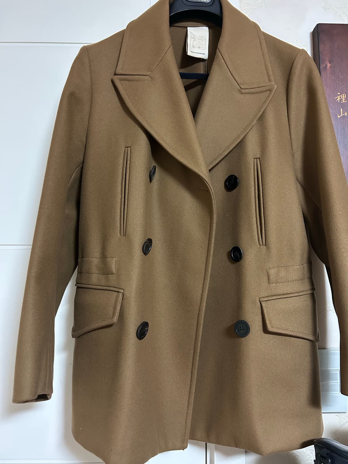 우영미 카멜 컬러 하프 코트 상품이미지2