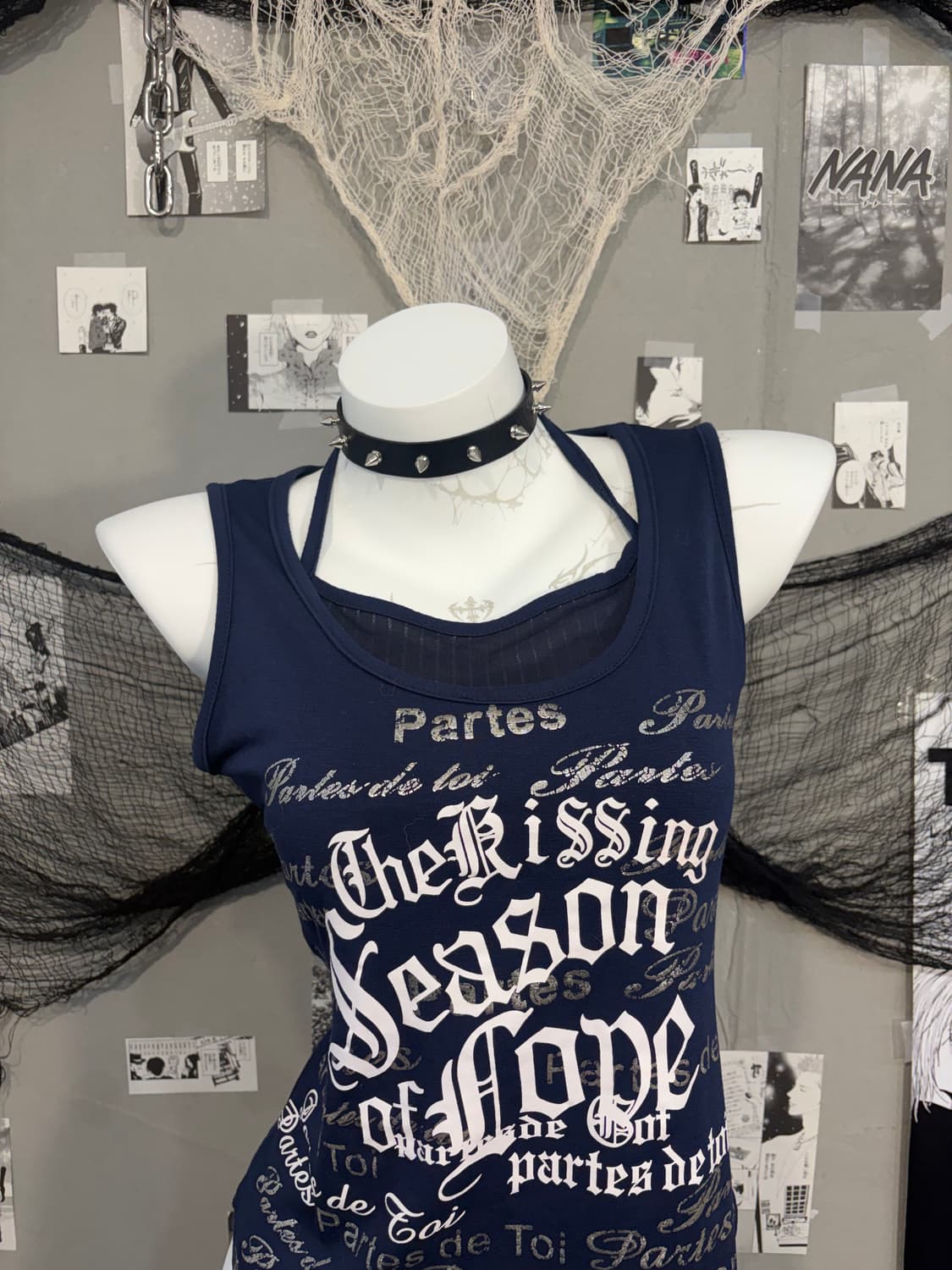 Y2K lettering Glitter sleeveless 상품이미지8