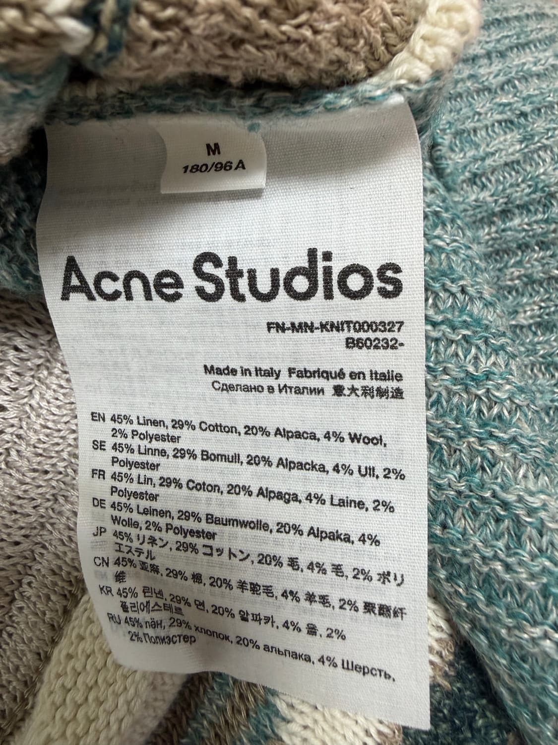 [M]아크네 스튜디오 멀티컬러 케이블 니트 fn-mn-knit000327 상품이미지4