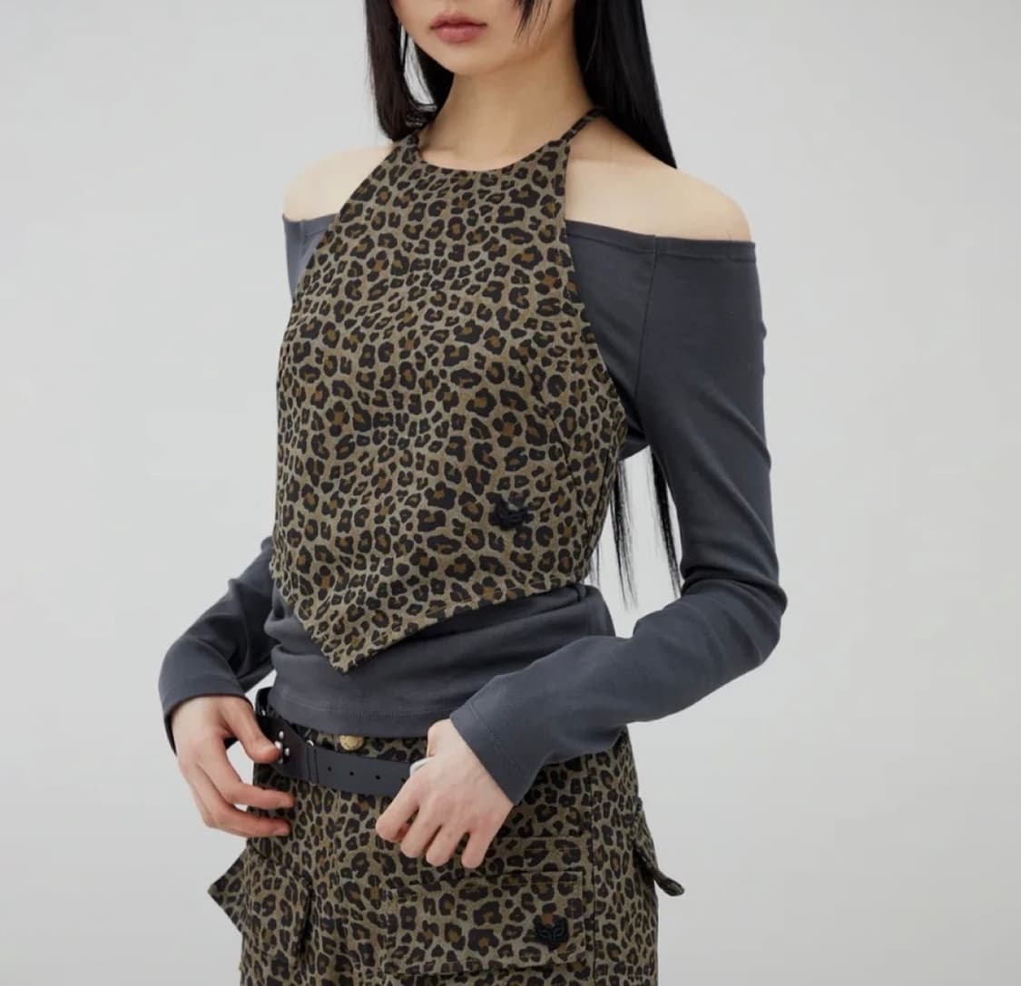 레오파드 홀터넥 상품이미지1