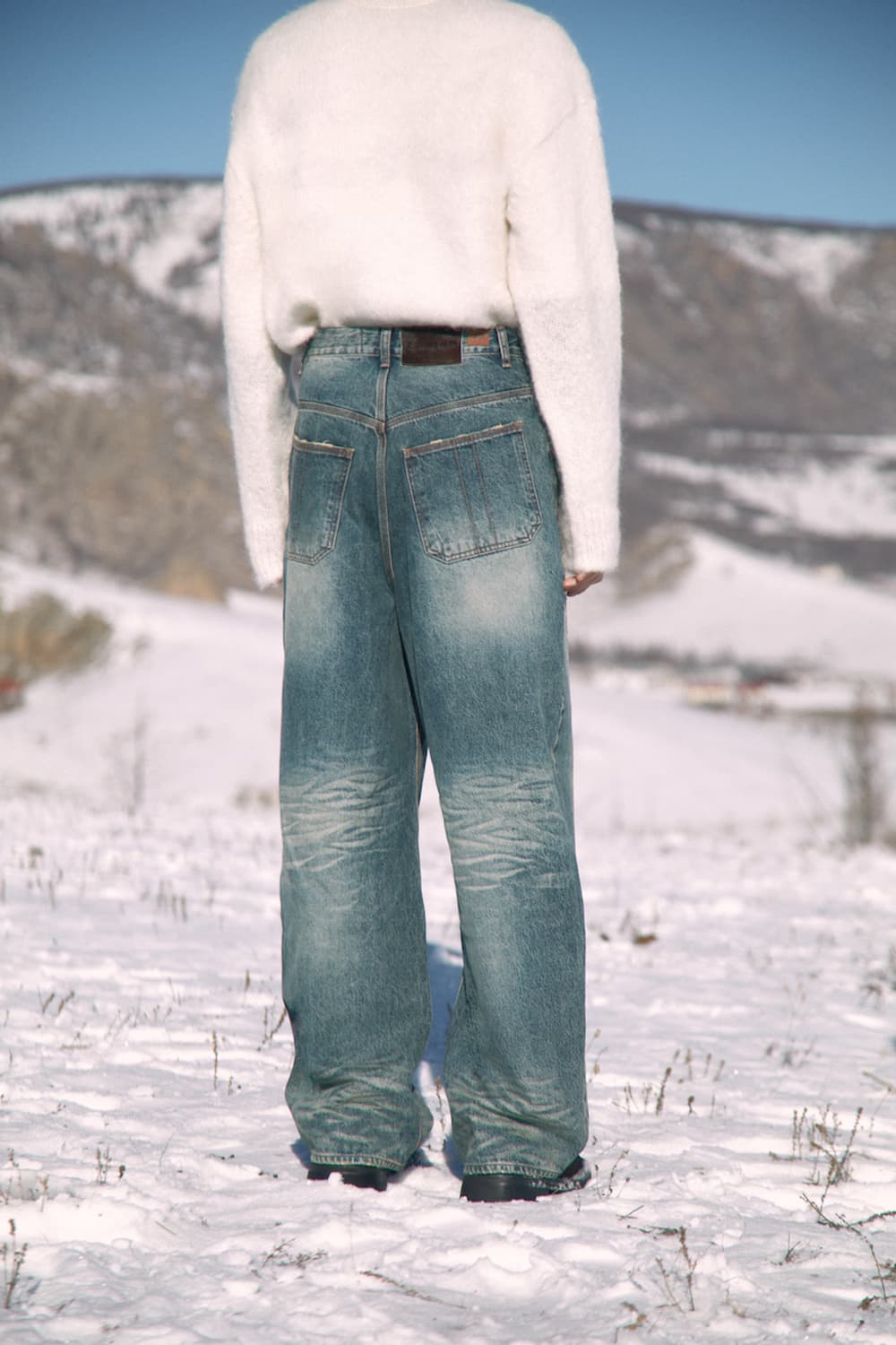 [S] 23FW STU Wide Denim Pants Mid Blue 상품이미지2