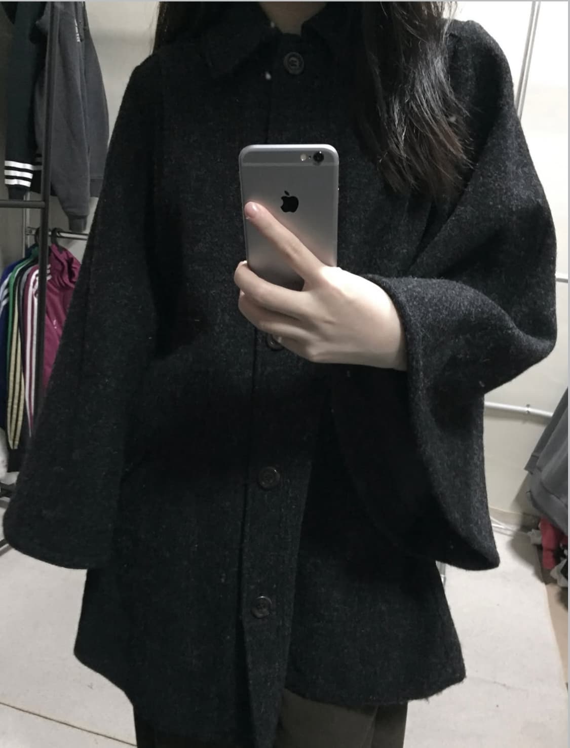 아페쎄 케이프 망토 차콜 코트 상품이미지1