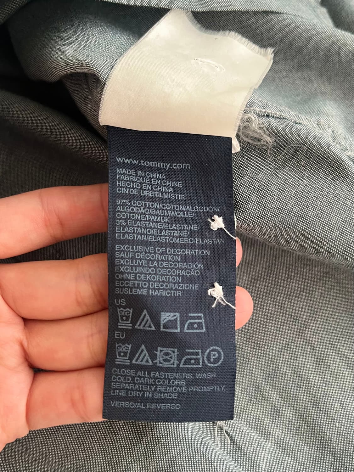 6) 타미힐피거 슬림핏 여성 셔츠 그레이 상품이미지5