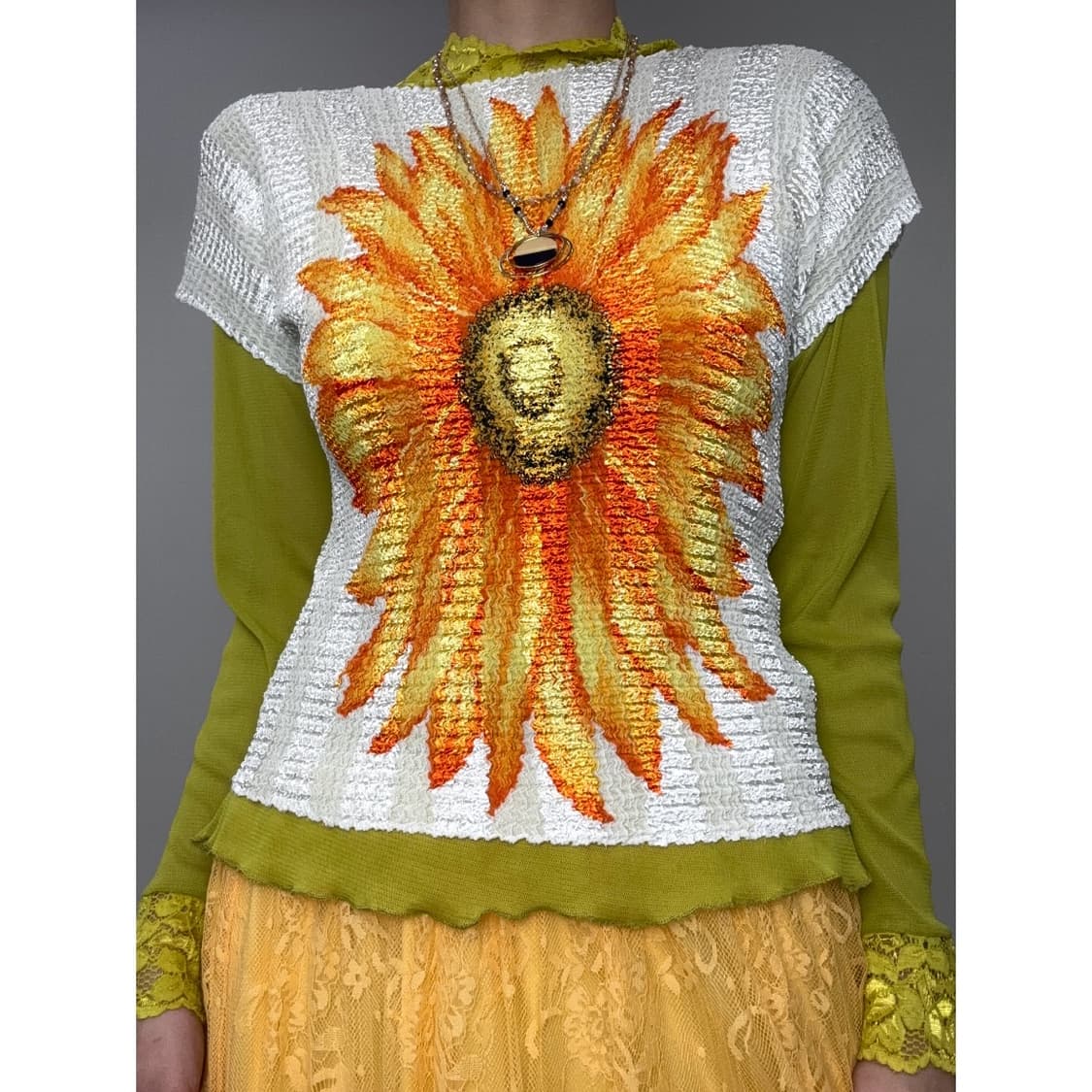 빈티지 팝콘플리츠 블라우스 상품이미지1