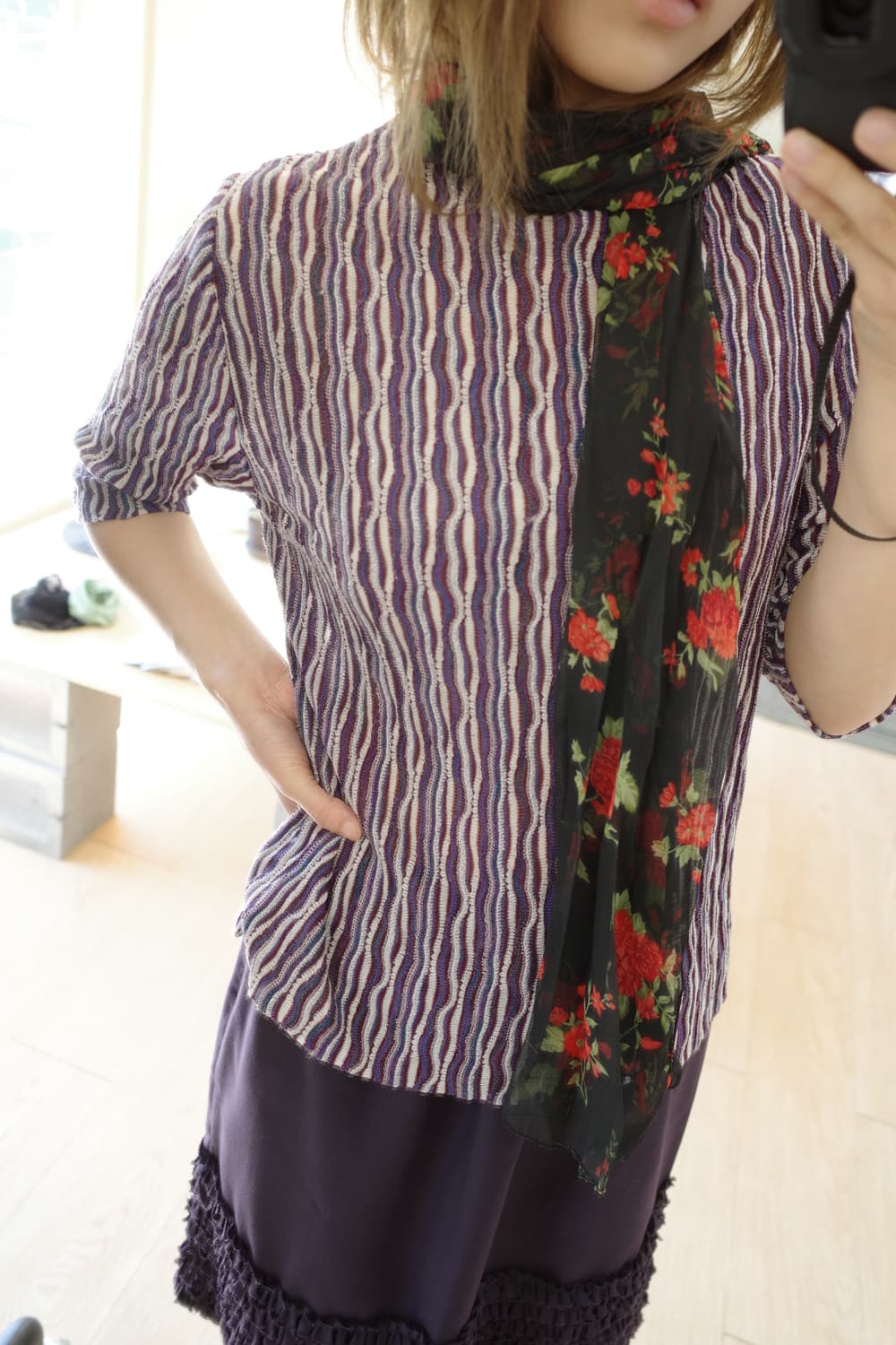 Pleats purple top 상품이미지4