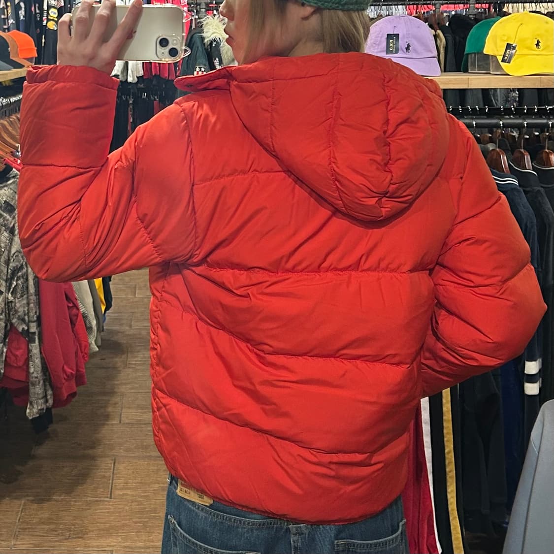 [HI] 폴로 숏 패딩 레드 상품이미지5
