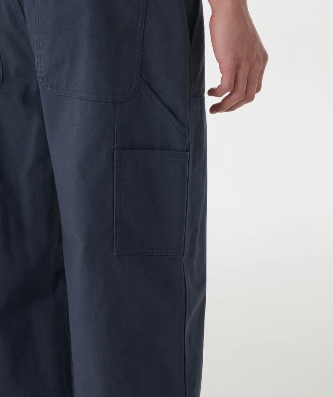 무탠다드 캔버스 와이드 더블 니 카펜터 팬츠(아이언그레이) 상품이미지3