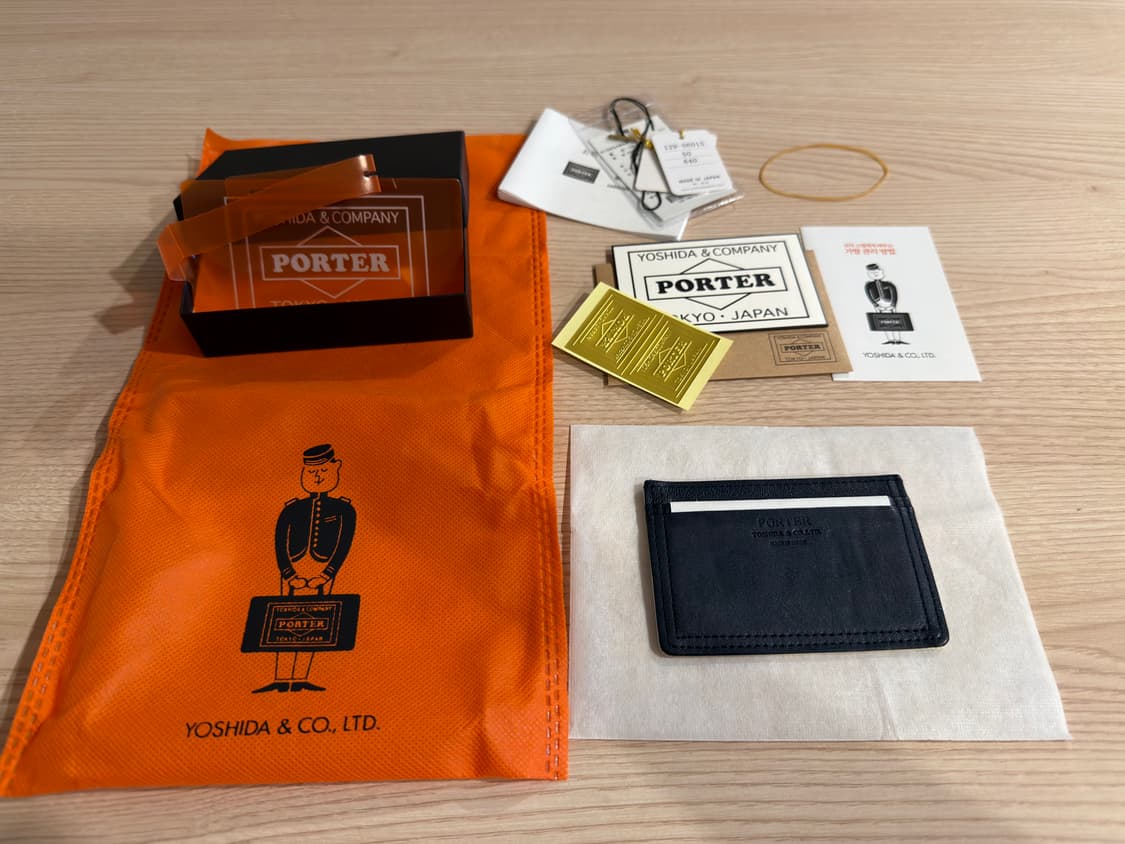 포터 pass&card case 129-06015 카드지갑 네이비 상품이미지1