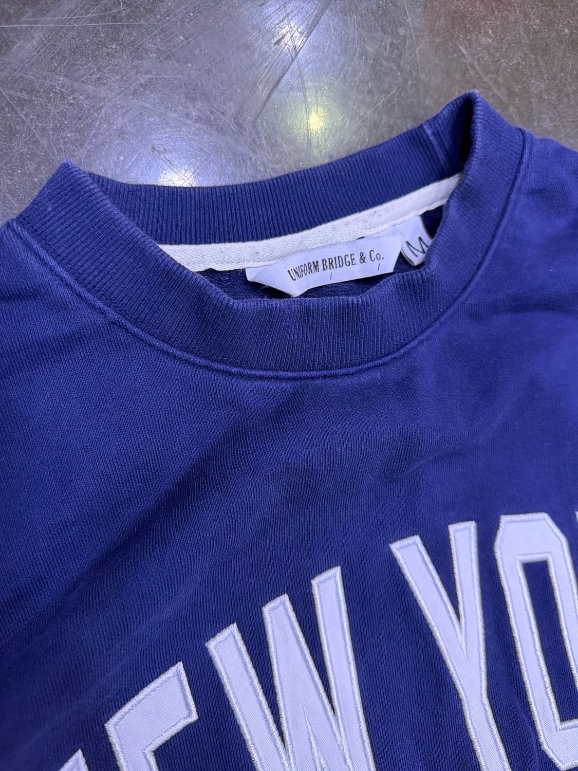 유니폼브릿지 뉴욕 자수 패치 네이비 맨투맨 스웻셔츠 M 상품이미지6