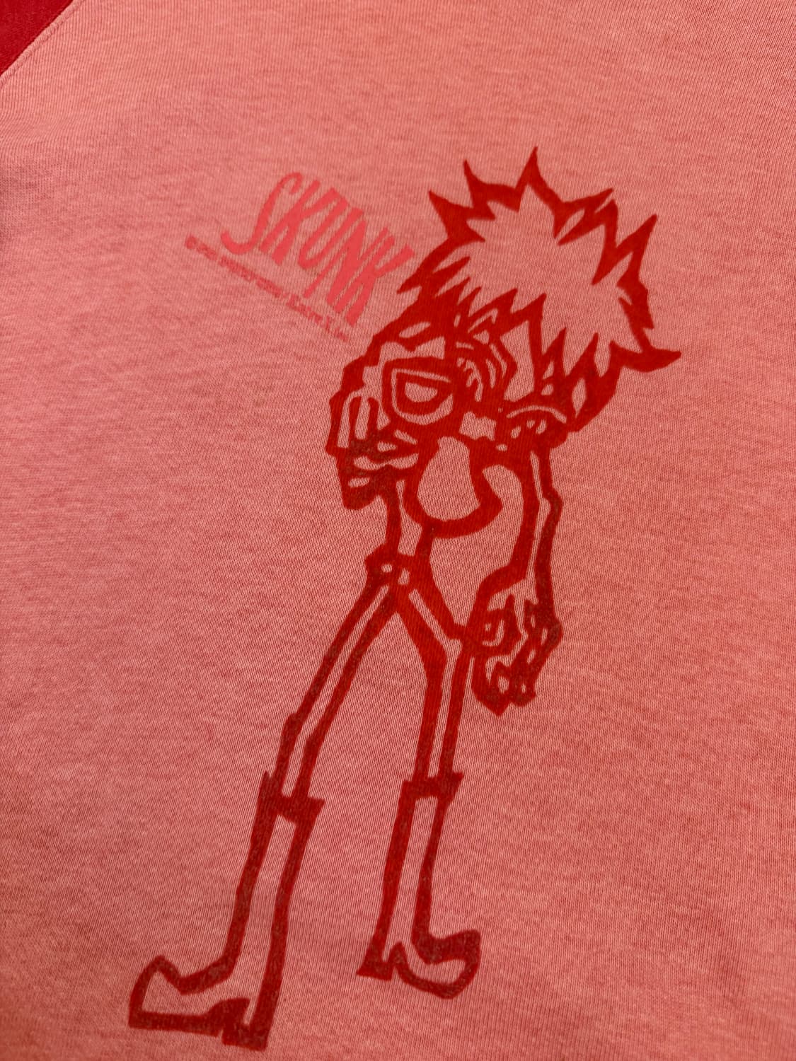 mischievous 빈티지 프린팅 후드티 레드 상품이미지3