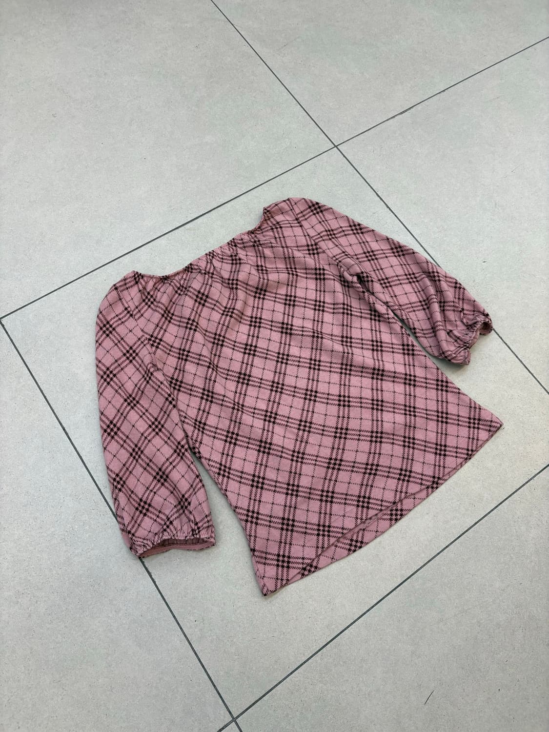 [ 36 ] 버버리 핑크 노바체크 퍼프 블라우스 상품이미지7