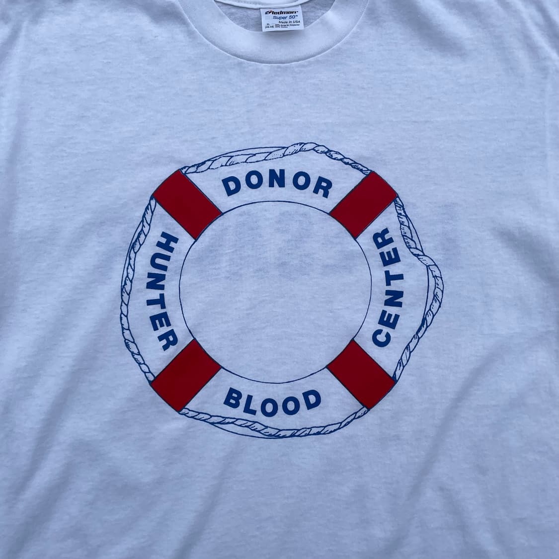 90‘s 미국 제조 빈티지 화이트 프린팅 반팔티 상품이미지5