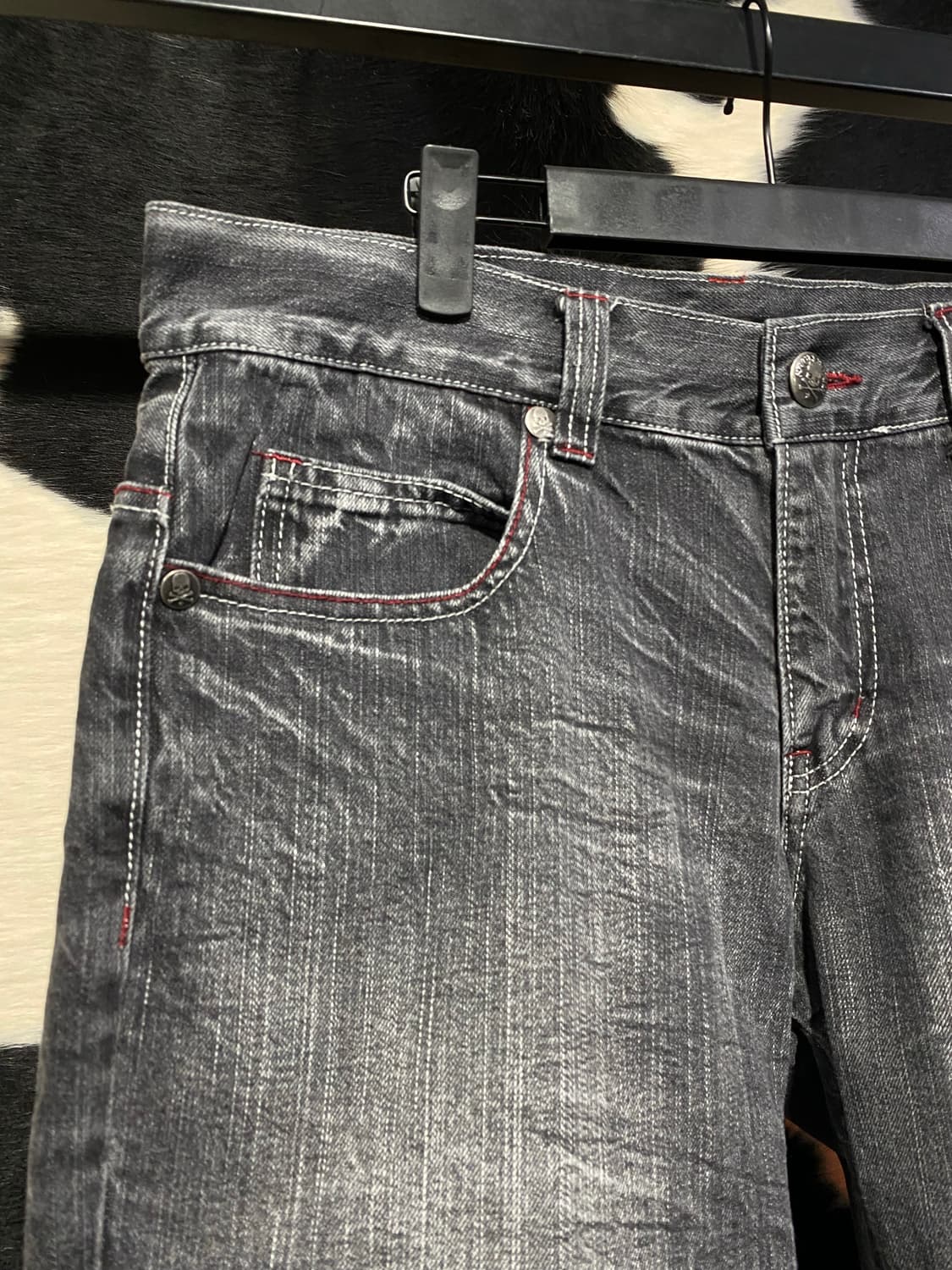 Japanese vtg 펑크 프린팅 워싱 버뮤다 데님팬츠 상품이미지3