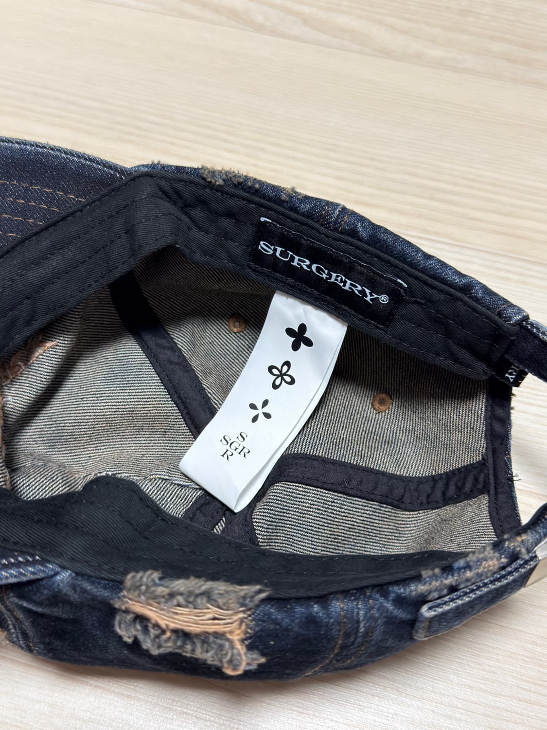 써저리 디스트로이드 데님 캡 인디고 데님 상품이미지2