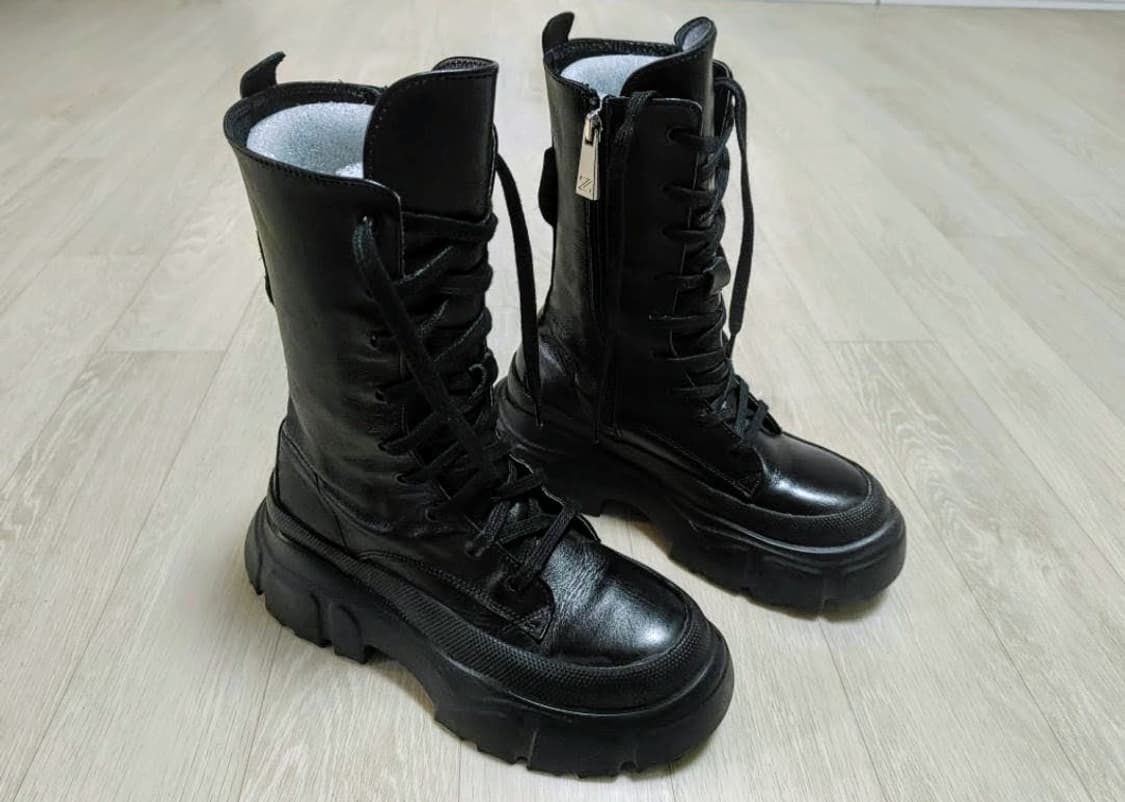 자라 로우힐 러그솔 가죽 부츠 상품이미지6