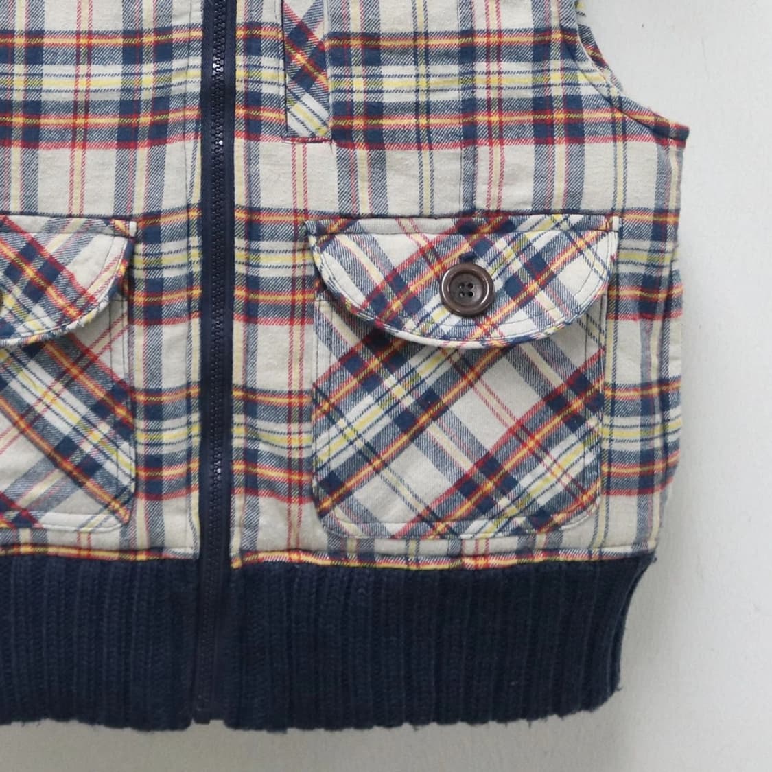 터틀넥 체크 조끼 61237 상품이미지4