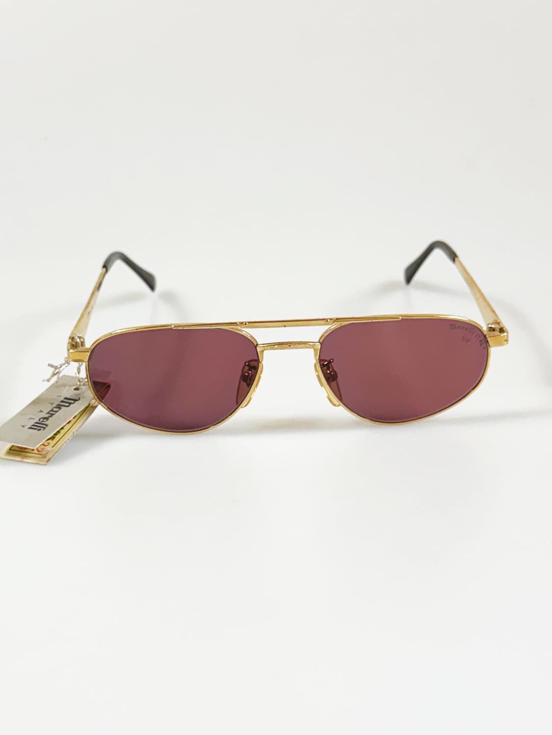 90s MARELLI 골드 슬림 보잉 메탈 프레임 빈티지 선글라스 상품이미지2