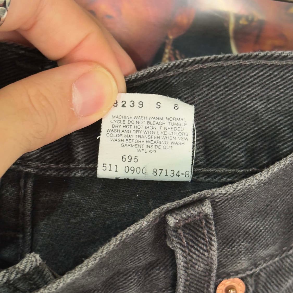 00s 리바이스 505 흑청 데님팬츠 W34 L30 상품이미지7