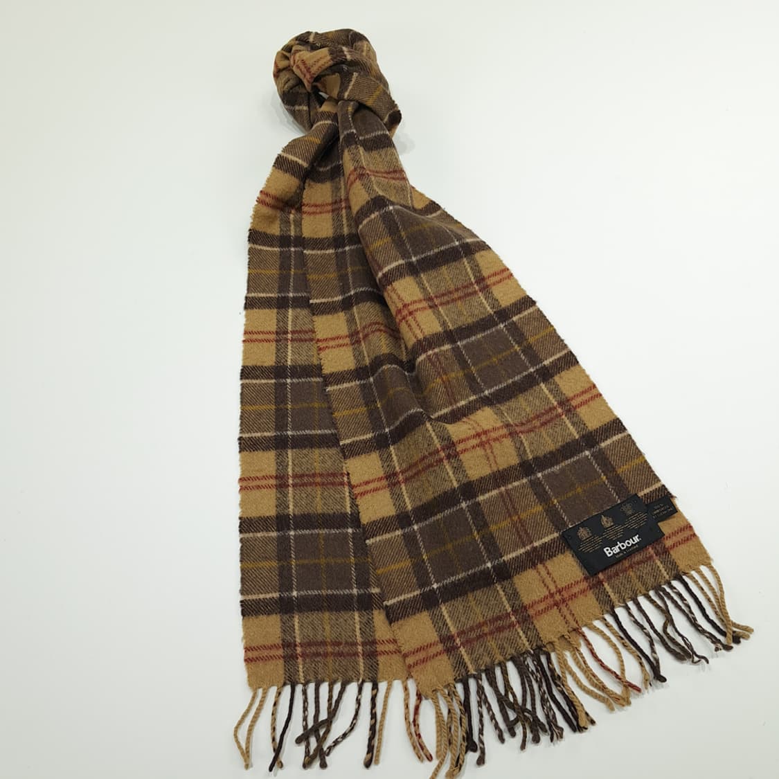 MX328 바버 브라운 타탄체크 램스울 목도리 머플러 상품이미지3