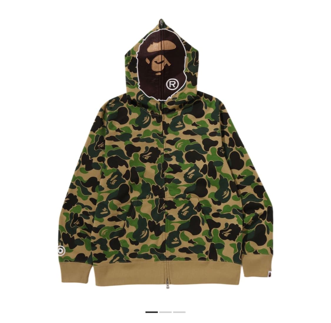베이프 ABC 카모 세컨드 에이프 풀 집 후드 그린 상품이미지1