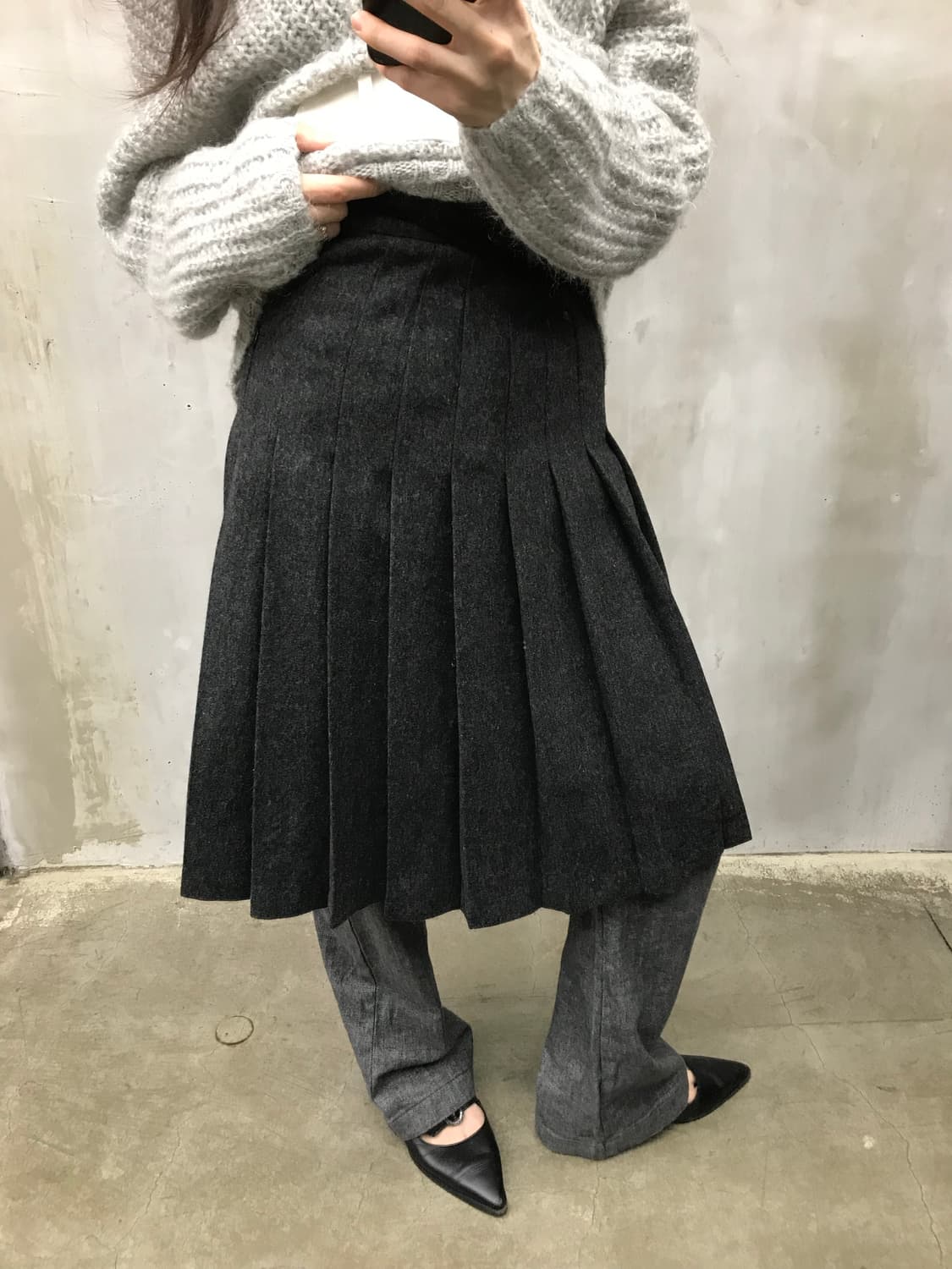 Wool pleats sk 상품이미지6