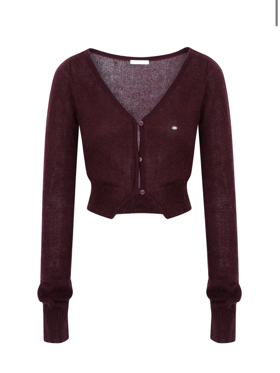 Pale jade Hairy Button Point Knit Cardi 상품이미지1