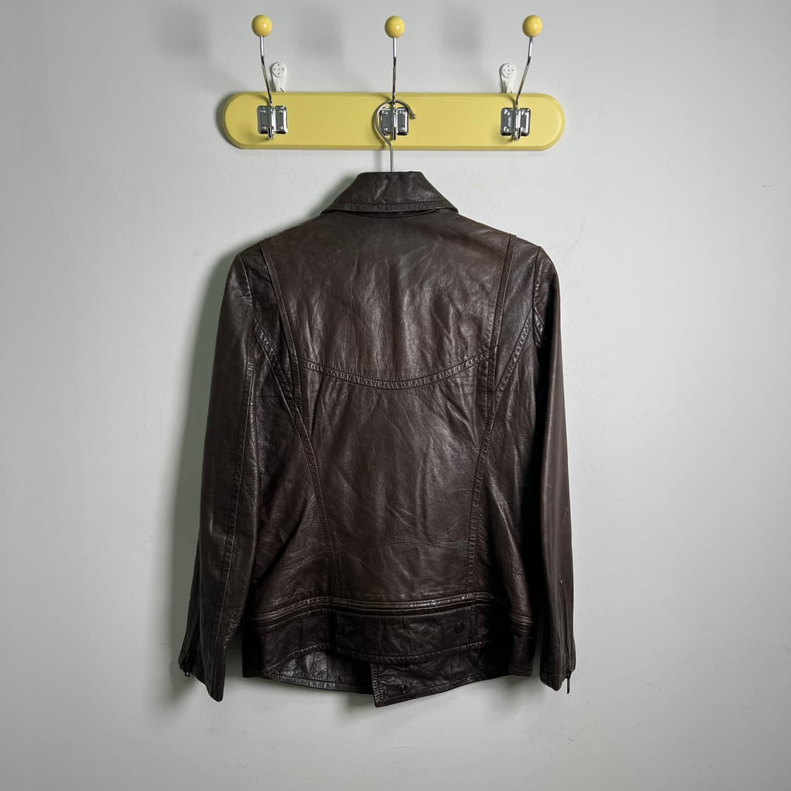 시스템 브라운 양가죽 라이더 자켓 상품이미지2