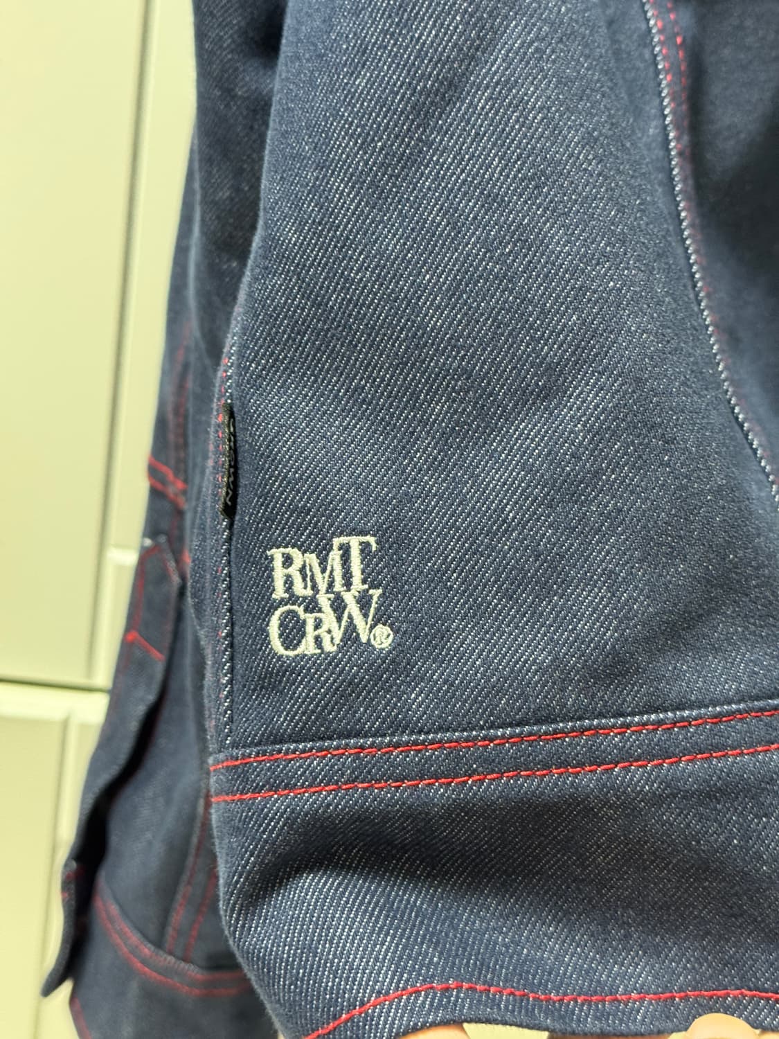 로맨틱크라운 스티치 데님 트리거 자켓 네이비 상품이미지3