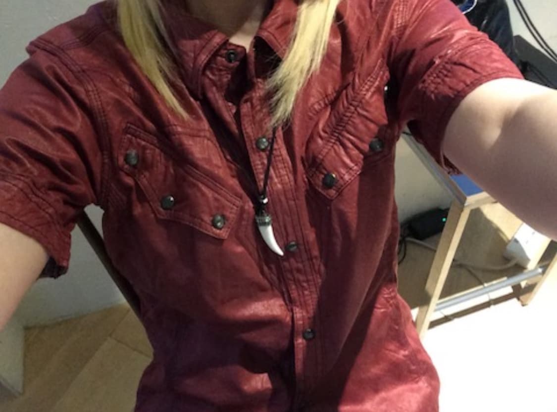 y2k punk red half shirts 상품이미지2