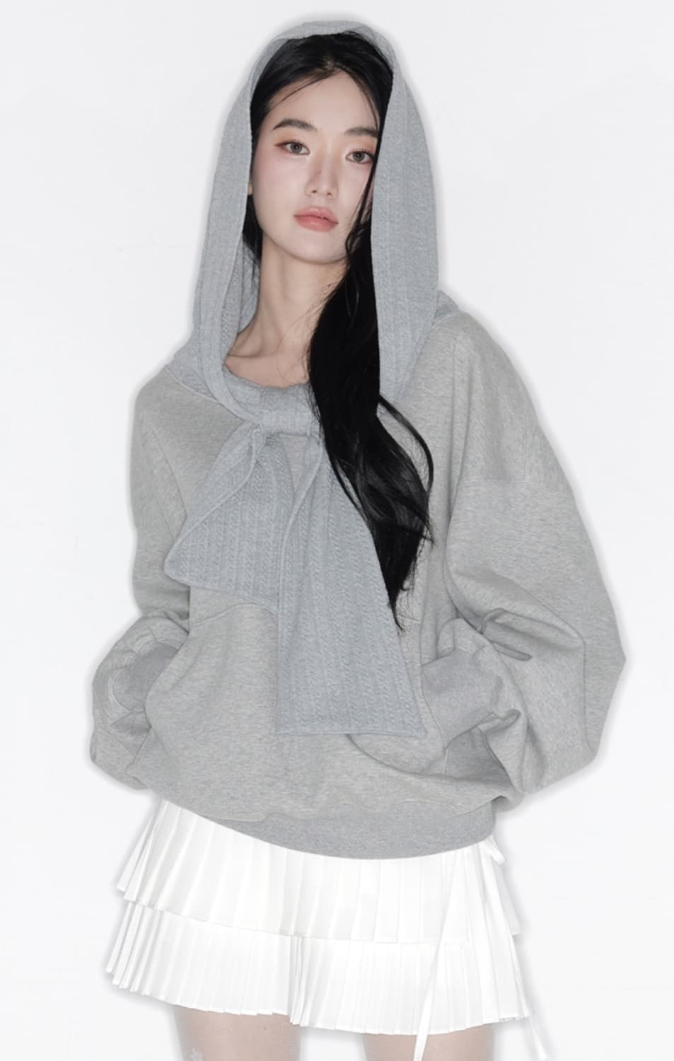 [품절상품,새상품] 더티스 Thetis 리본 오프숄더 후디 상품이미지3