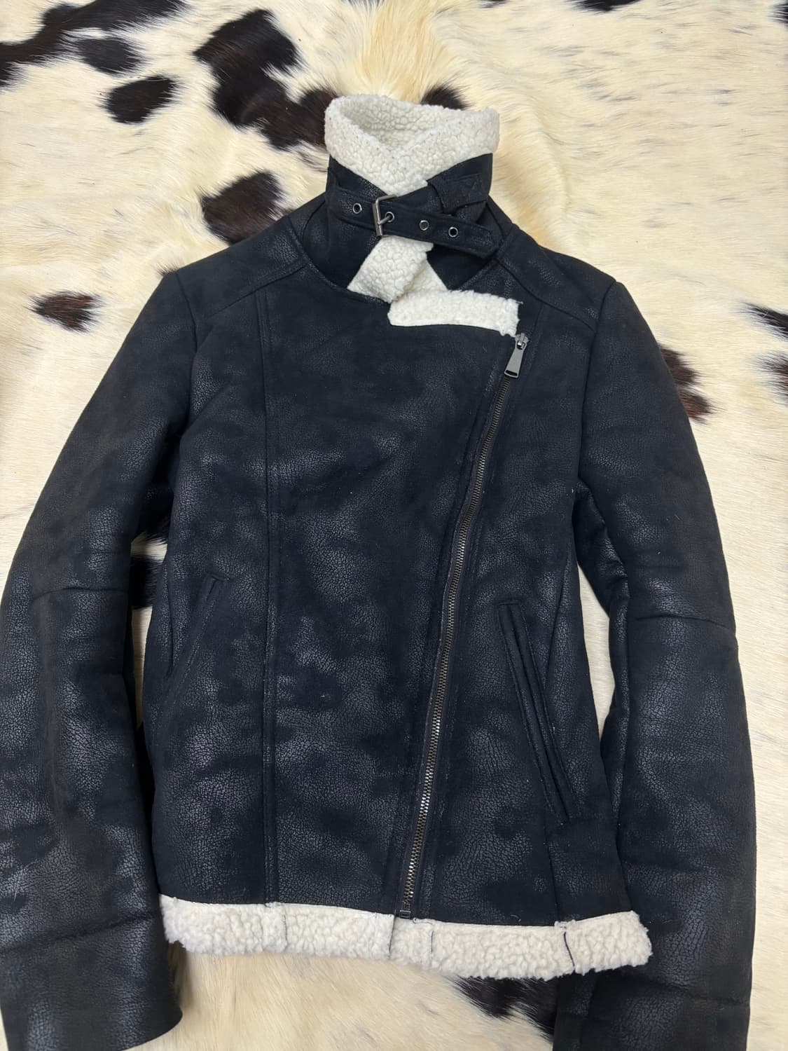 Black Bleach Wash Neck Buckle Chic Musta 상품이미지3