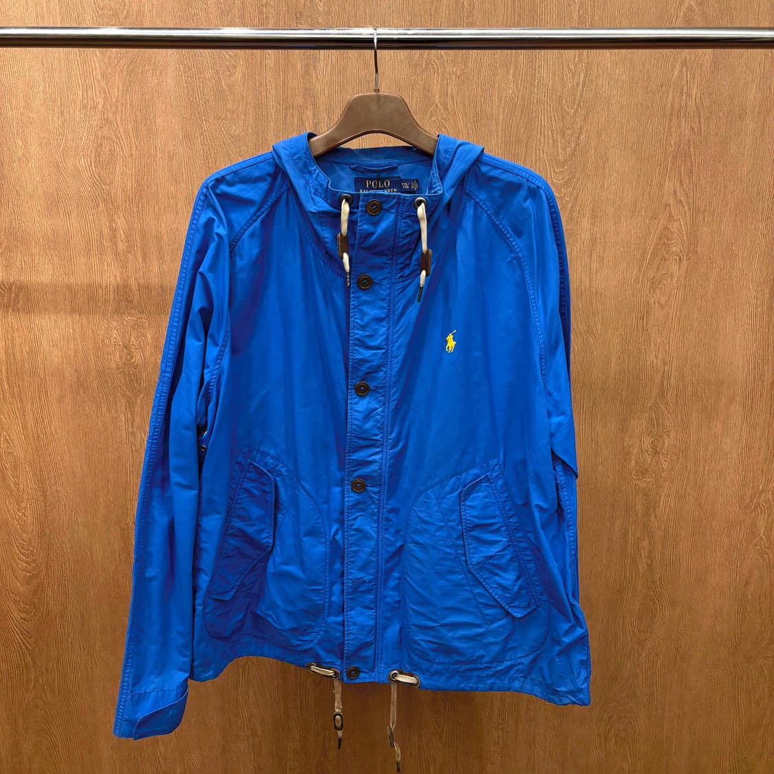 폴로 랄프 로렌 후드 자켓 로고 자수 드로우 스트링 디테일 레귤러핏 블루 상품이미지2