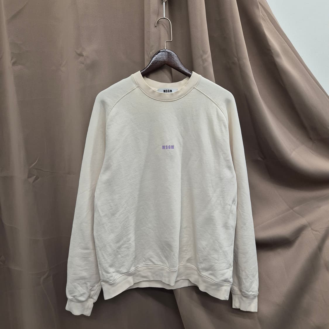 MSGM 아이보리 맨투맨 XL 상품이미지1