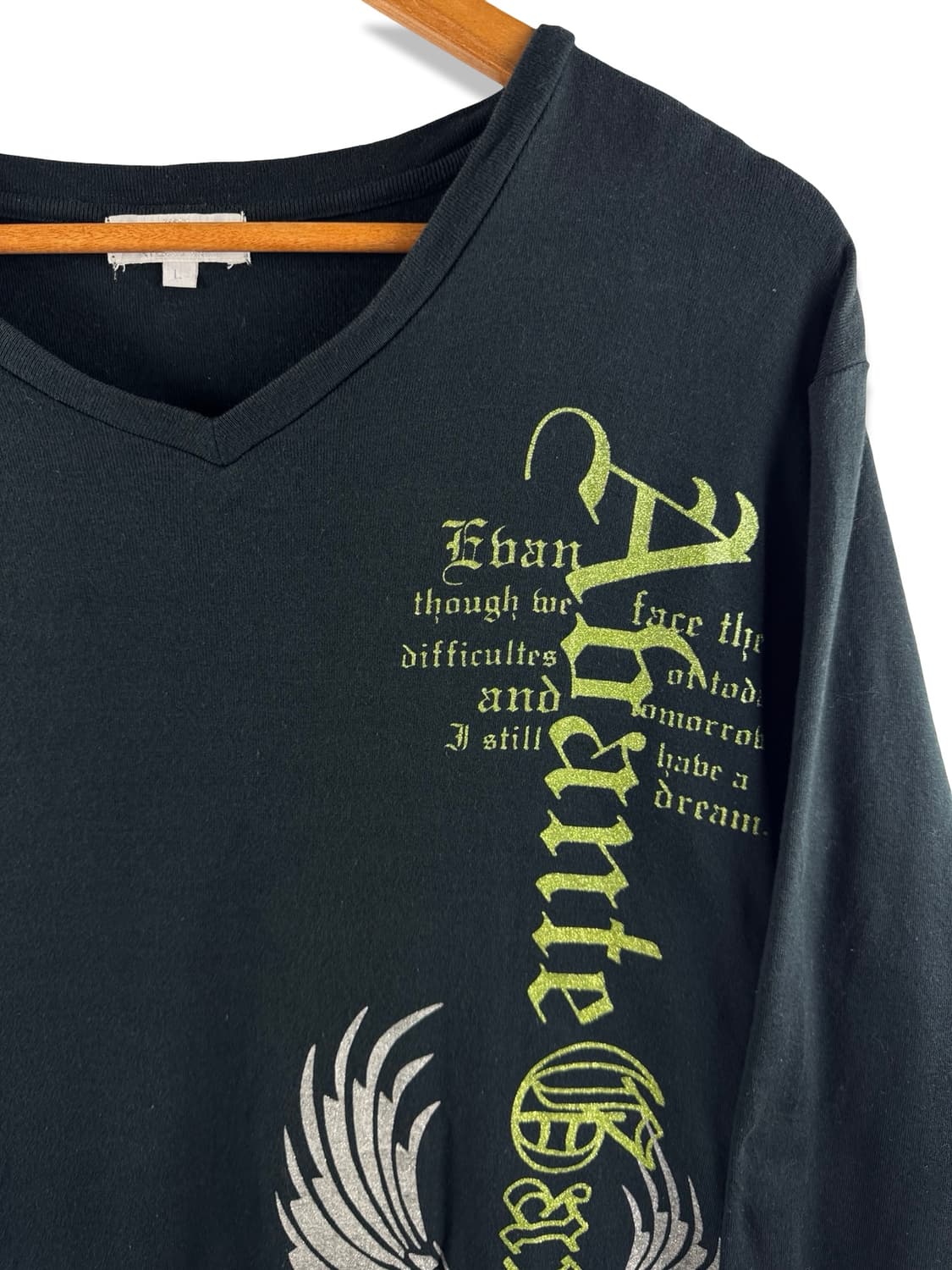 JPN 펑크 글리터 레터링 날개 롱슬리브3023 상품이미지3