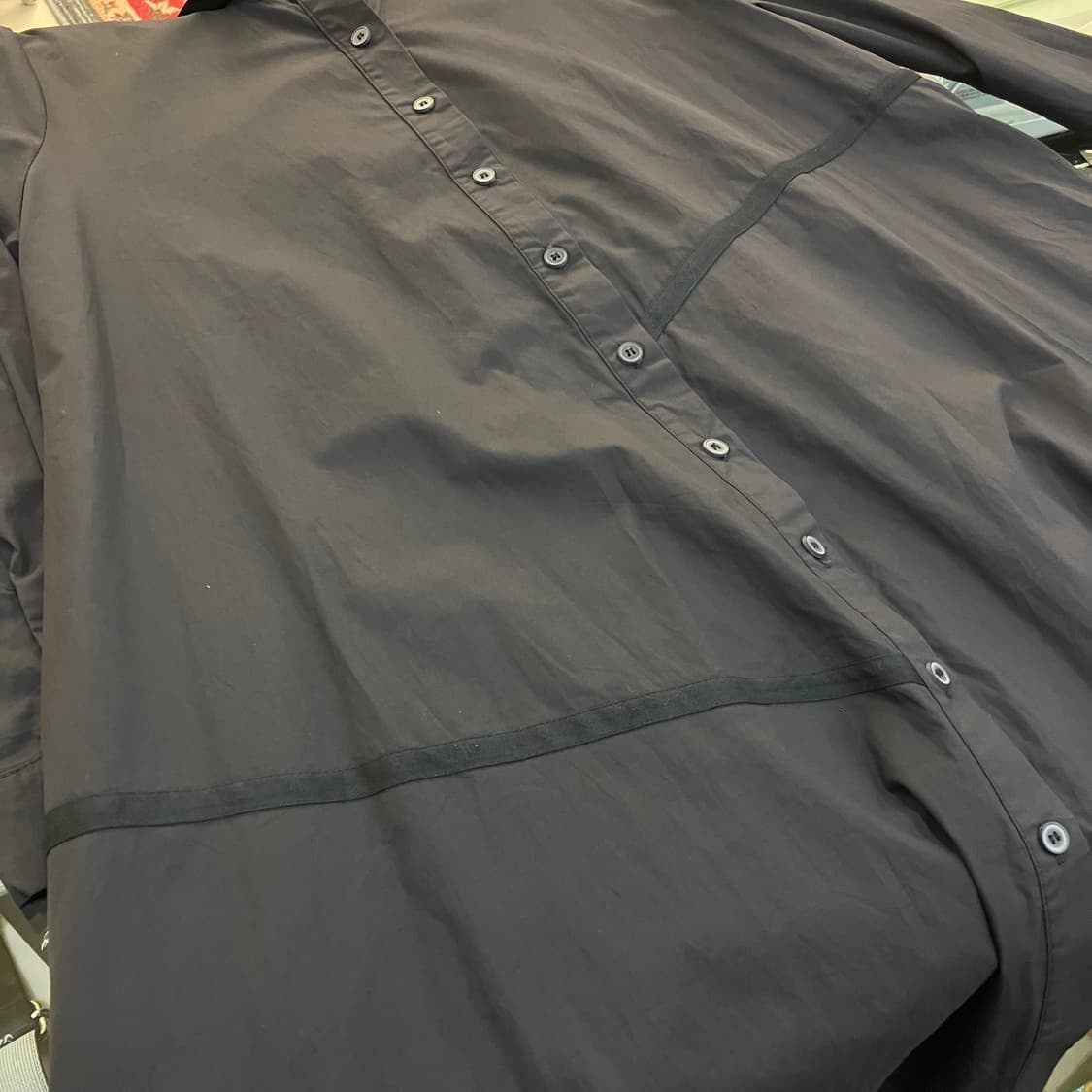 JPN Brand 블랙 비대칭 지퍼 롱 셔츠 원피스 상품이미지5