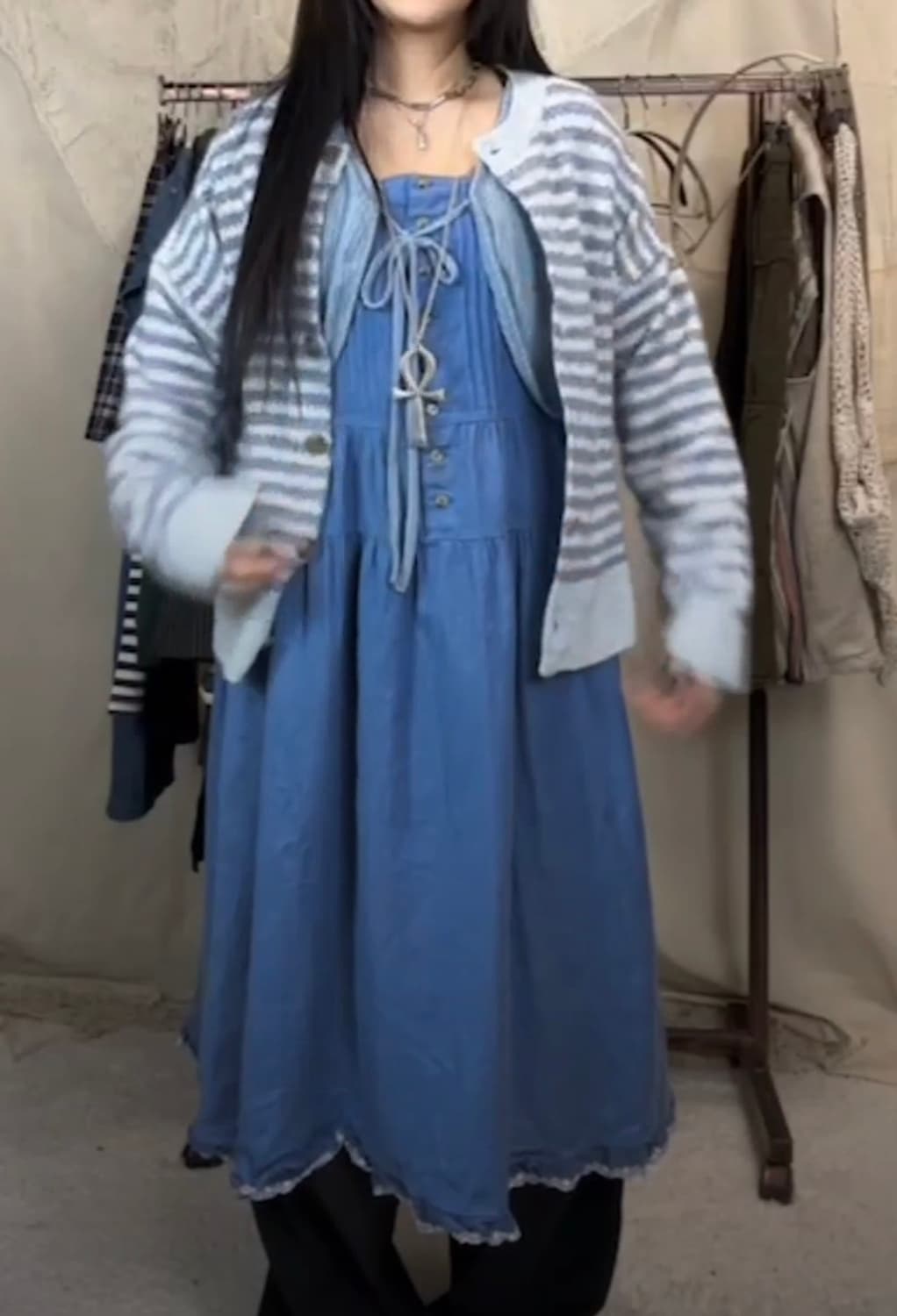 모리 청 데님원피스 코디셋 비아 키루 상품이미지1