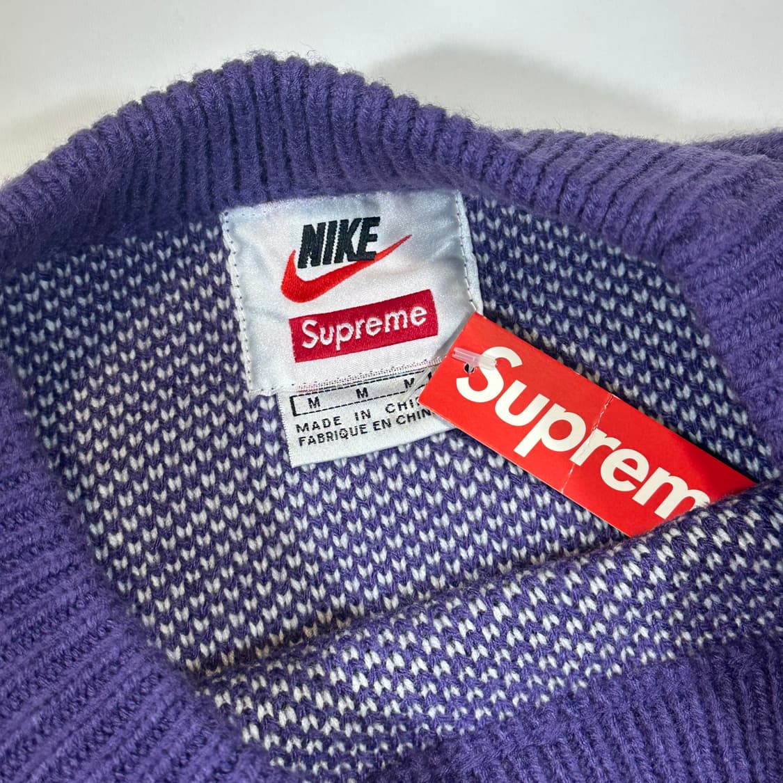 나이키x슈프림 스우시 니트 퍼플 데드스탁 상품이미지2