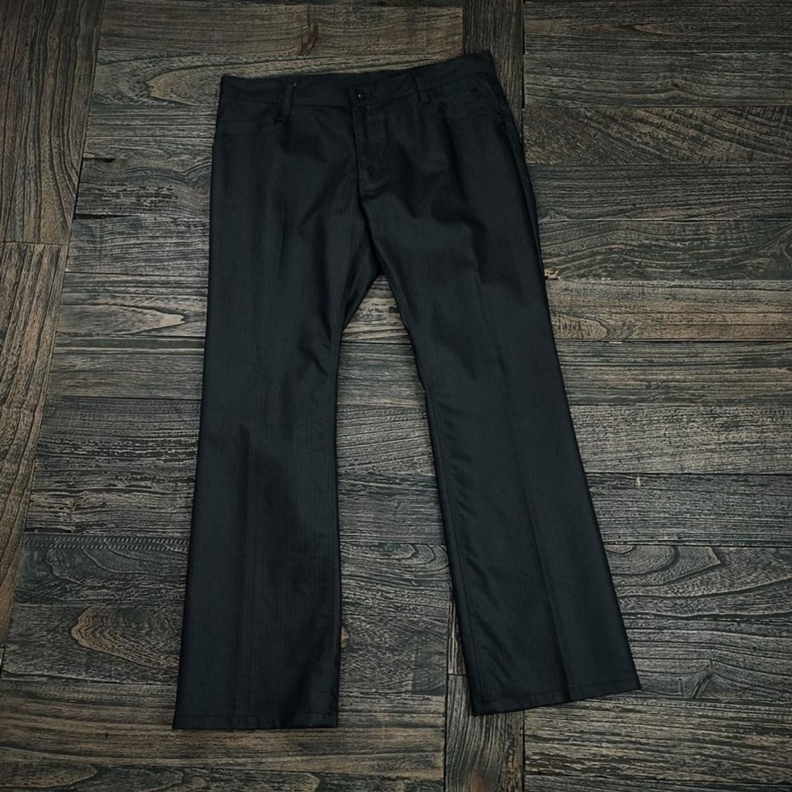 [JPN] 일본빈티지 코팅 코튼 스트라이프 팬츠 블랙 M16585 상품이미지1