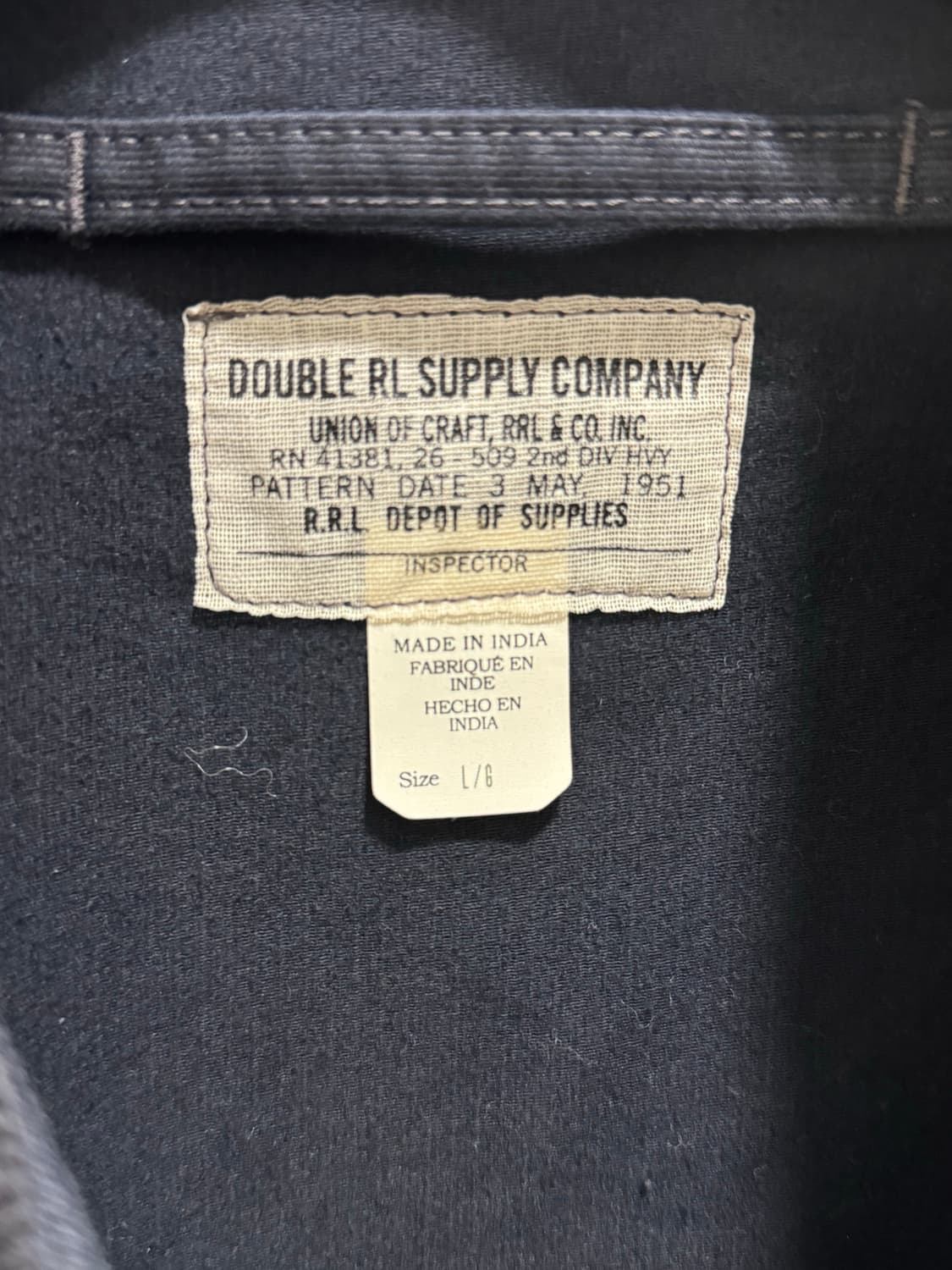 L) RRL 정글클로스 덱자켓 네이비 상품이미지4