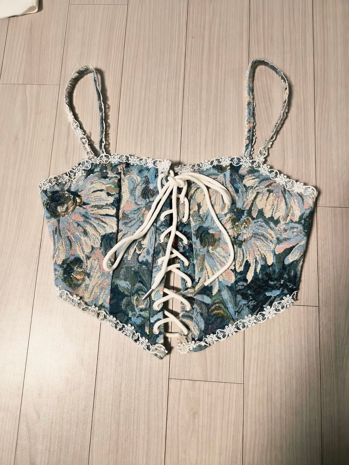 새상품 빈티지 무드 자카드 코르셋 비스티에 상품이미지2