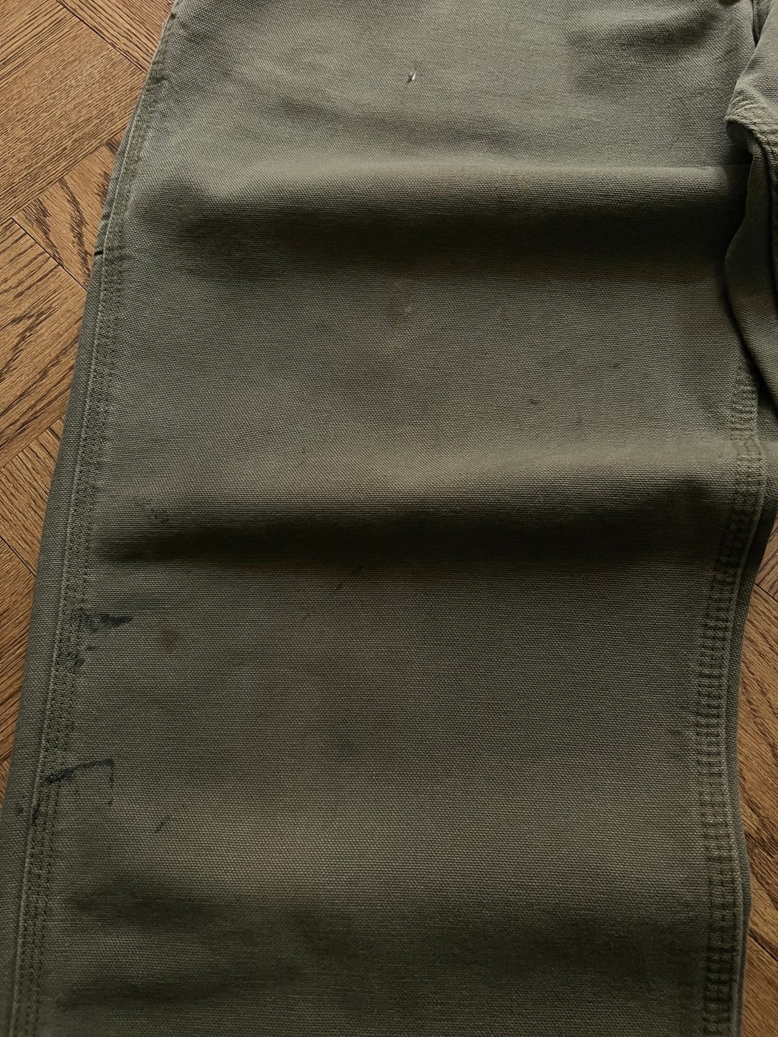 [35]칼하트 USA 빈티지 페인팅 모스그린 카펜터 워크 팬츠 M3 상품이미지4