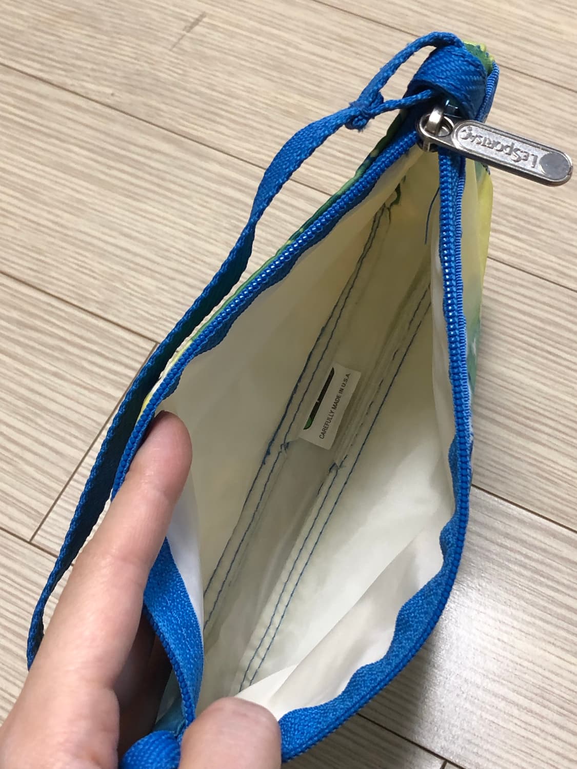 made in usa 빈티지 수채화 레스포삭 미니백 숄더백 파우치 노랑 상품이미지5