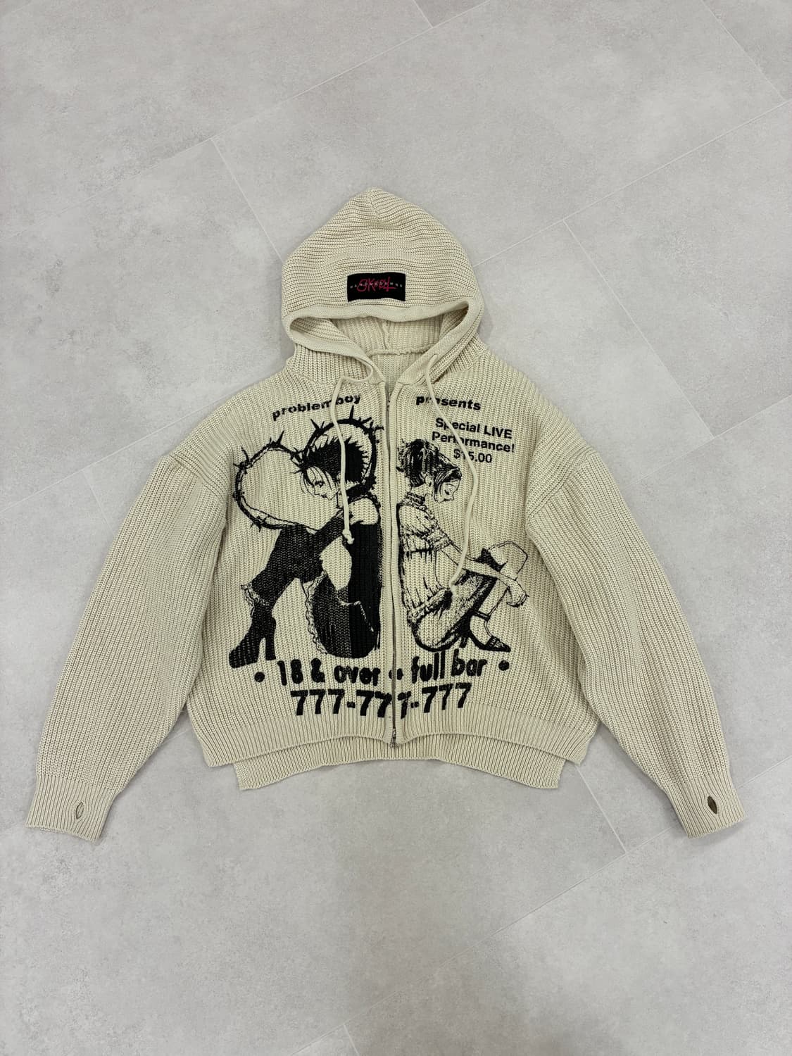 나나 프린팅 니트 워머집업 상품이미지2